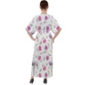 Flowers In One Line V-Neck Boho Style Maxi Dress View2