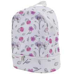 Flowers In One Line Zip Bottom Backpack