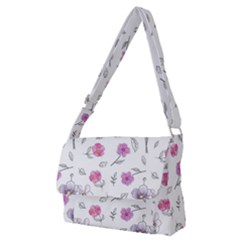 Flowers In One Line Full Print Messenger Bag (M)