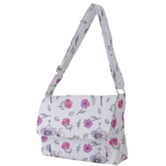 Flowers In One Line Full Print Messenger Bag (L)