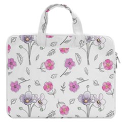 Flowers In One Line Macbook Pro Double Pocket Laptop Bag (large)