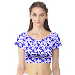 Fish-patern-color Short Sleeve Crop Top by alllovelyideas