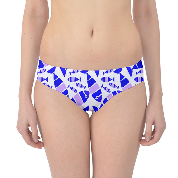 Fish-patern-color Hipster Bikini Bottoms