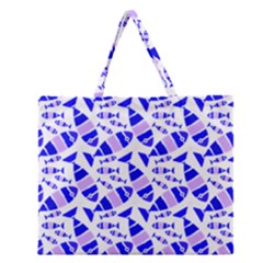 Fish-patern-color Zipper Large Tote Bag by alllovelyideas