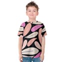 Pattern Feuilles Rose Peche Jaune Kids  Cotton Tee View1