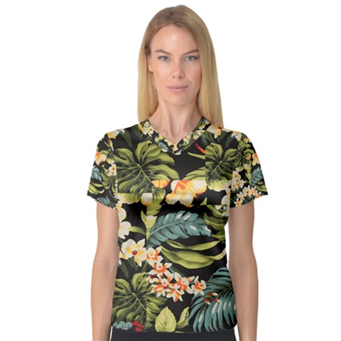 Jungle V-neck Sport Mesh Tee by PollyParadise