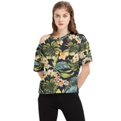 Jungle One Shoulder Cut Out Tee by PollyParadise