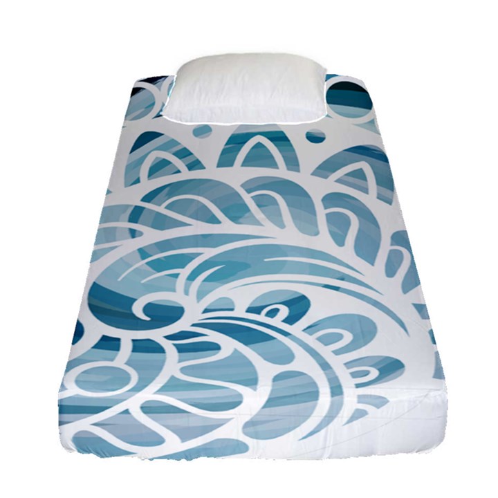 Coquillage-marin-seashell Fitted Sheet (Single Size)