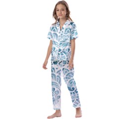 Coquillage-marin-seashell Kids  Satin Short Sleeve Pajamas Set