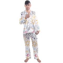 Pattern Mystic Men s Long Sleeve Satin Pajamas Set