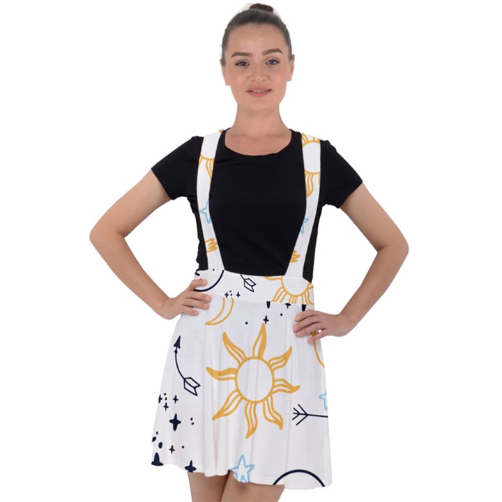 Pattern Mystic Velvet Suspender Skater Skirt