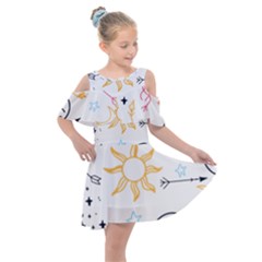 Pattern Mystic Kids  Shoulder Cutout Chiffon Dress by alllovelyideas