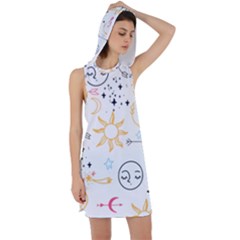 Pattern Mystic Racer Back Hoodie Dress