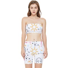 Pattern Mystic Stretch Shorts And Tube Top Set