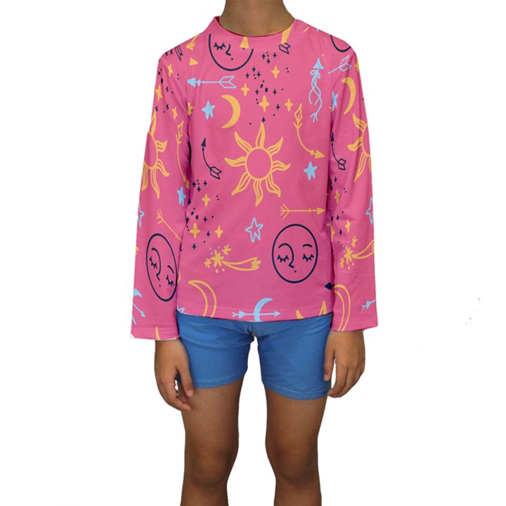 Pattern Mystic Color Kids  Long Sleeve Swimwear