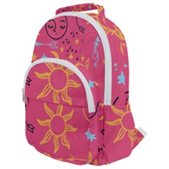 Pattern Mystic Color Rounded Multi Pocket Backpack