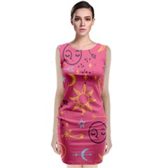 Pattern Mystic Color Classic Sleeveless Midi Dress