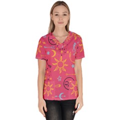 Pattern Mystic Color Women s V-neck Scrub Top by alllovelyideas