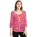 Pattern Mystic Color Chiffon Quarter Sleeve Blouse View1