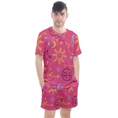 Pattern Mystic Color Men s Mesh Tee And Shorts Set