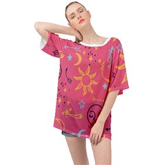 Pattern Mystic Color Oversized Chiffon Top