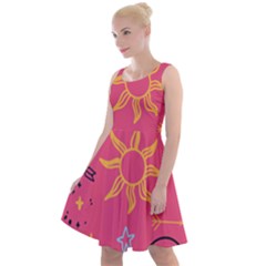 Pattern Mystic Color Knee Length Skater Dress