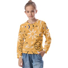 Pattern Mystic Color2 Kids  Long Sleeve Tee With Frill 