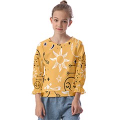 Pattern Mystic Color2 Kids  Cuff Sleeve Top