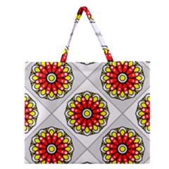 Mandala Modern Forme Geometrique Zipper Large Tote Bag by byali