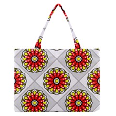 Mandala Modern Forme Geometrique Zipper Medium Tote Bag by byali