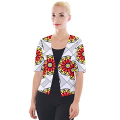 Mandala Modern Forme Geometrique Cropped Button Cardigan by byali