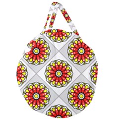 Mandala Modern Forme Geometrique Giant Round Zipper Tote by byali