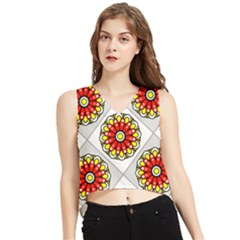 Mandala Modern Forme Geometrique V-neck Cropped Tank Top