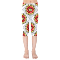 Mandala Modern Forme Geometrique Kids  Capri Leggings  by byali