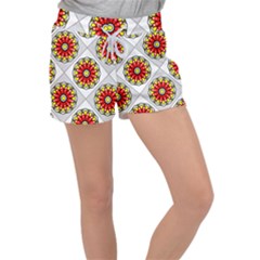 Mandala Modern Forme Geometrique Velour Lounge Shorts by byali