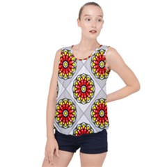 Mandala Modern Forme Geometrique Bubble Hem Chiffon Tank Top by byali