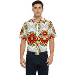 Mandala Modern Forme Geometrique Men s Short Sleeve Pocket Shirt 