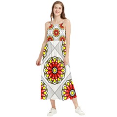 Mandala Modern Forme Geometrique Boho Sleeveless Summer Dress