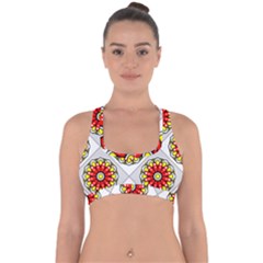 Mandala Modern Forme Geometrique Cross Back Hipster Bikini Top  by byali