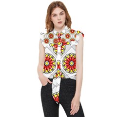 Mandala Modern Forme Geometrique Frill Detail Shirt by byali