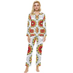 Mandala Modern Forme Geometrique Womens  Long Sleeve Pocket Pajamas Set by byali