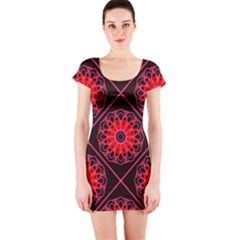 Mandala Colore Abstraite Short Sleeve Bodycon Dress by byali