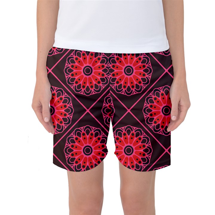 Mandala Colore Abstraite Women s Basketball Shorts