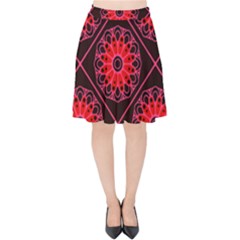 Mandala Colore Abstraite Velvet High Waist Skirt by byali