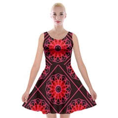 Mandala Colore Abstraite Velvet Skater Dress by byali