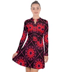 Mandala Colore Abstraite Long Sleeve Panel Dress by byali