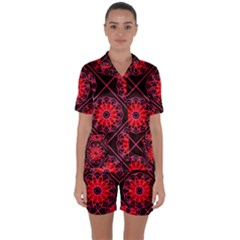 Mandala Colore Abstraite Satin Short Sleeve Pajamas Set by byali