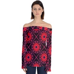 Mandala Colore Abstraite Off Shoulder Long Sleeve Top