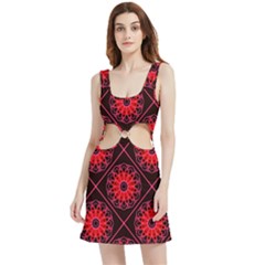 Mandala Colore Abstraite Velvet Cutout Dress