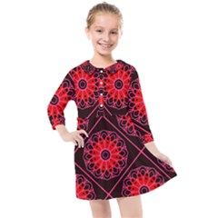 Mandala Colore Abstraite Kids  Quarter Sleeve Shirt Dress by byali